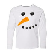 Inktastic Snowman Face Long Sleeve Youth T-Shirt
